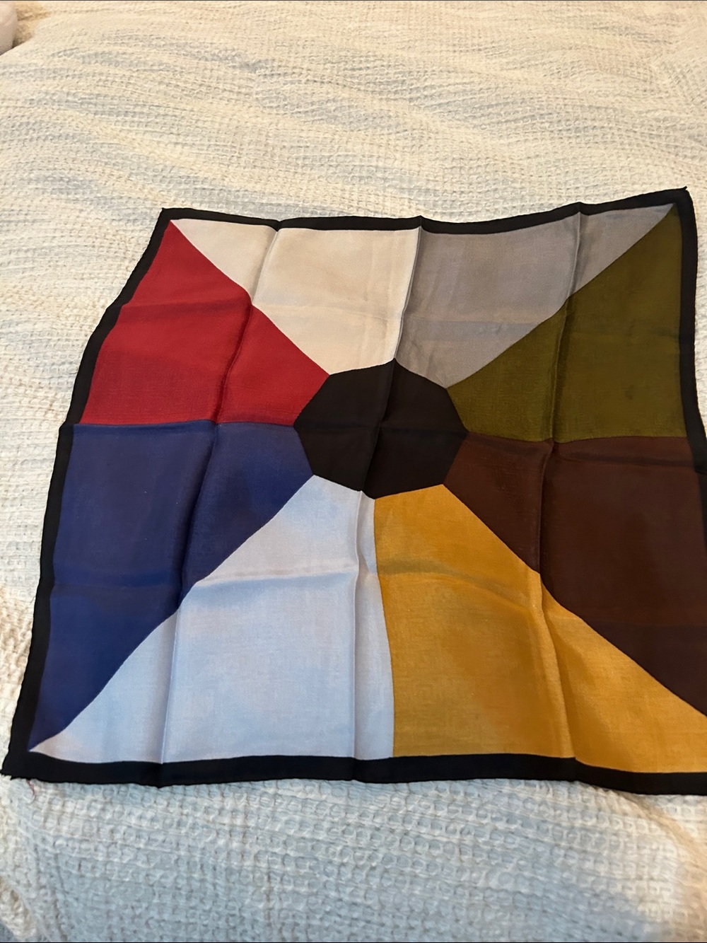 Colorblock Silk Scarf with Geometric Star Center! 5 scarves for $25